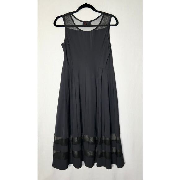 A. Marsi Heaven Black Mesh Panel Dress Medium Made in Italy $300 - Picture 6 of 9